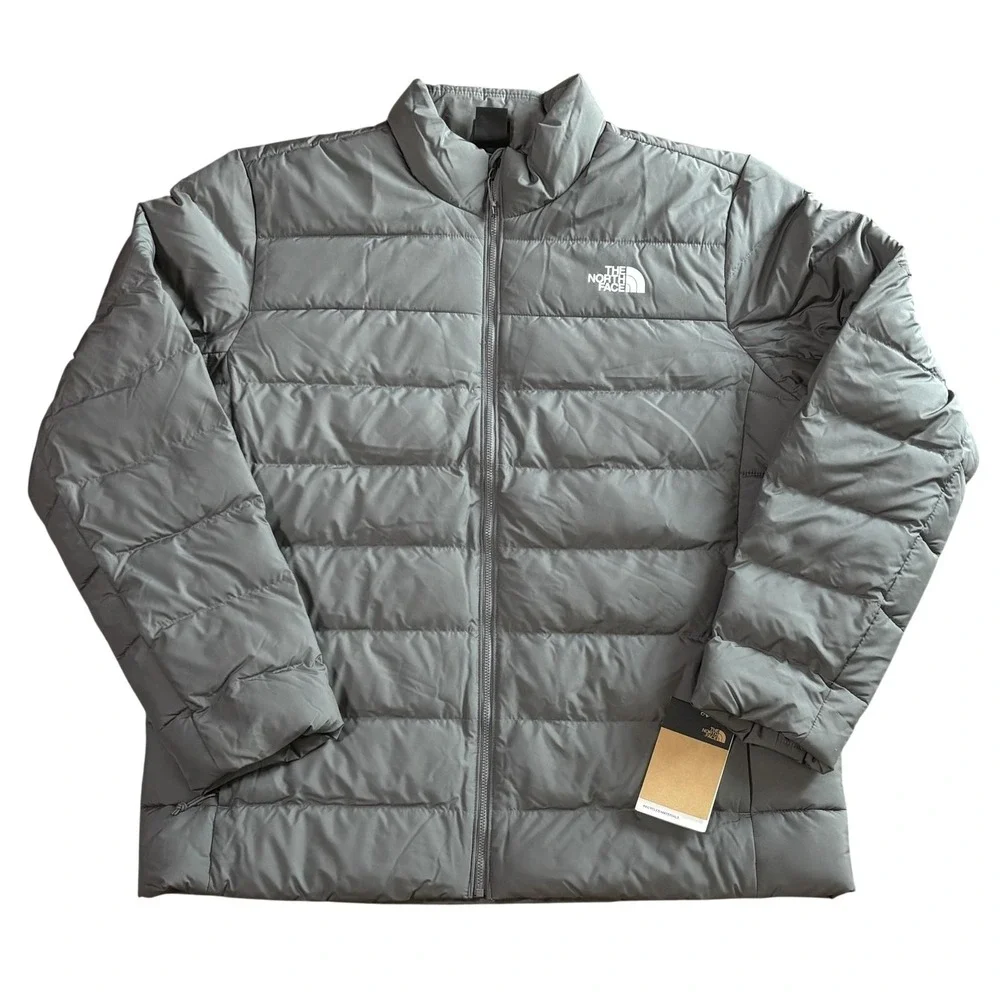 NWT The North Face Jacket Mens XL Gray Aconcagua 3 Down Puffer Full Zip Hiking